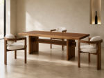 Masă de Dining din Lemn Masiv de Nuc American 193x100 cm – Colecția Beams - imagine 5