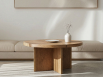 Masă Rotundă din Lemn Masiv de Stejar Ø152 cm – Colecția Beams - imagine 3