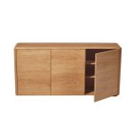 Bufet 3 Uși din Lemn Masiv de Stejar 170x45 cm – Colecția Inia - imagine 6