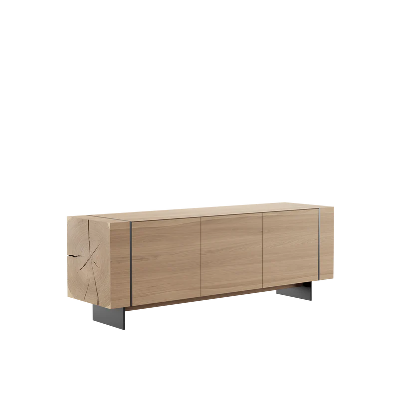 bufet_beams_3_usi_stejar.png Comodă TV din Lemn Masiv de Stejar 180x50 cm – Colecția Beams - imagine 1
