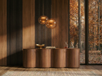 Bufet 4 Uși din Lemn Masiv de Nuc American 213x50 cm – Colecția Cortina - imagine 2